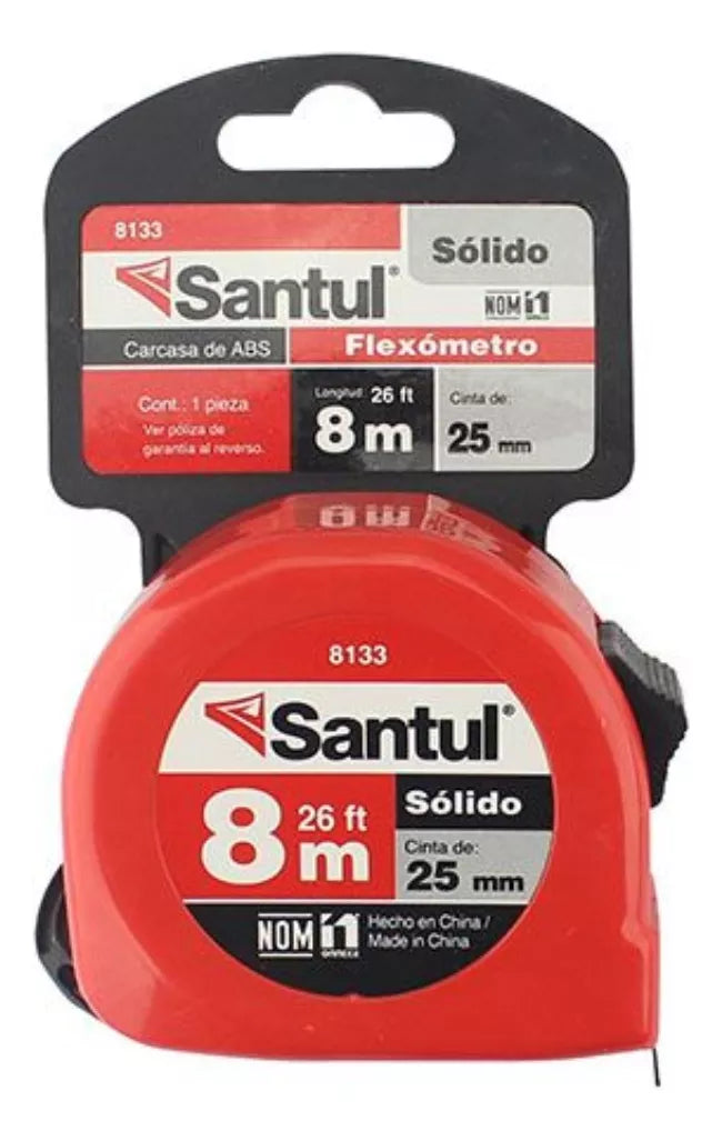 Flexómetro Cinta Métrica Santul 8m X 25mm Medición Sólido
