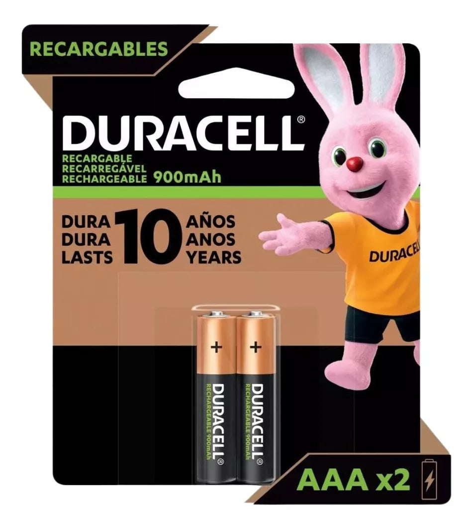 Pack 2 Pilas Recargables Aaa Duracell 900 Mah De 1.2v