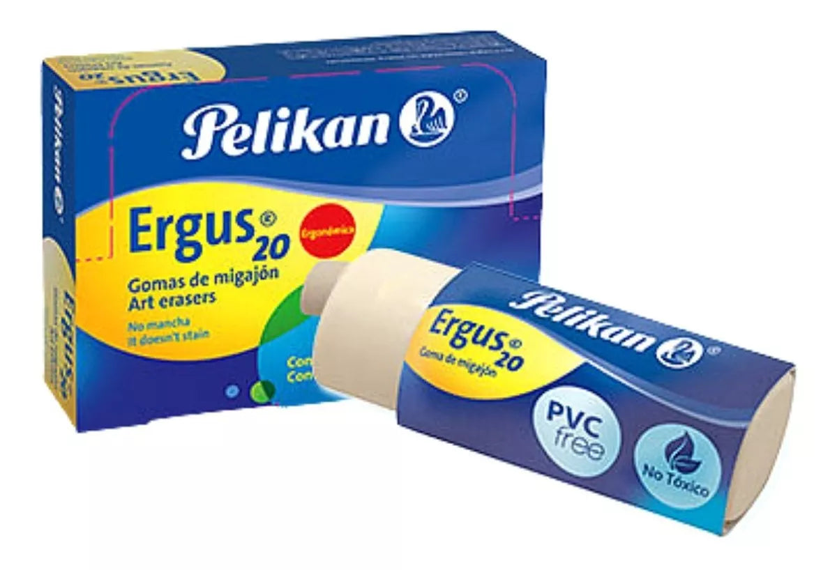 20 Goma Borrador Migajon Lápiz Escolar Pelikan Ergus20