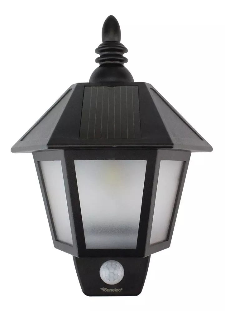 Lampara Farol Solar Pared Sanelec Luz Led Blanca/amarilla