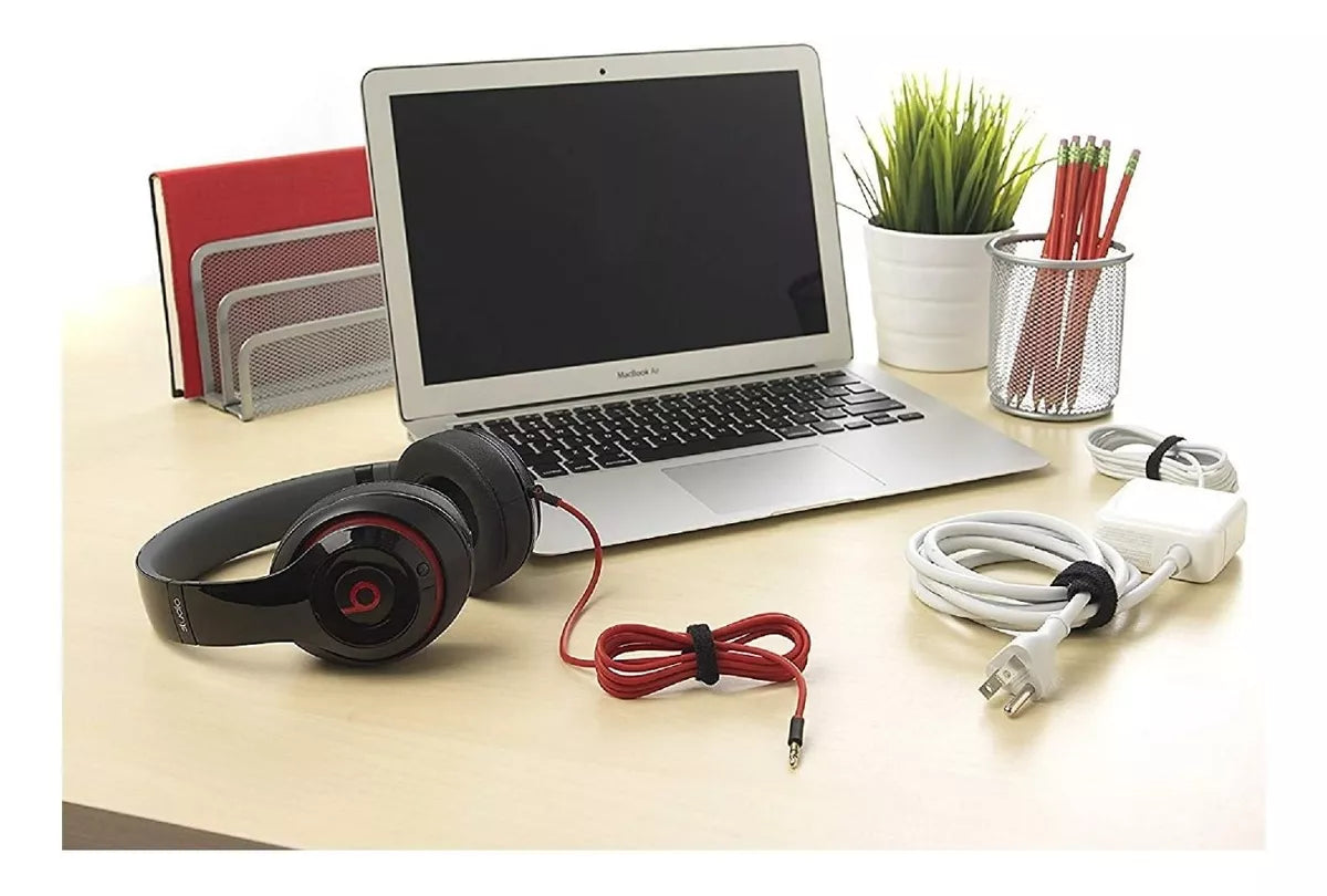 2 Pack Cincho Organizador Cables Velcro® Tira Sujeción Negro