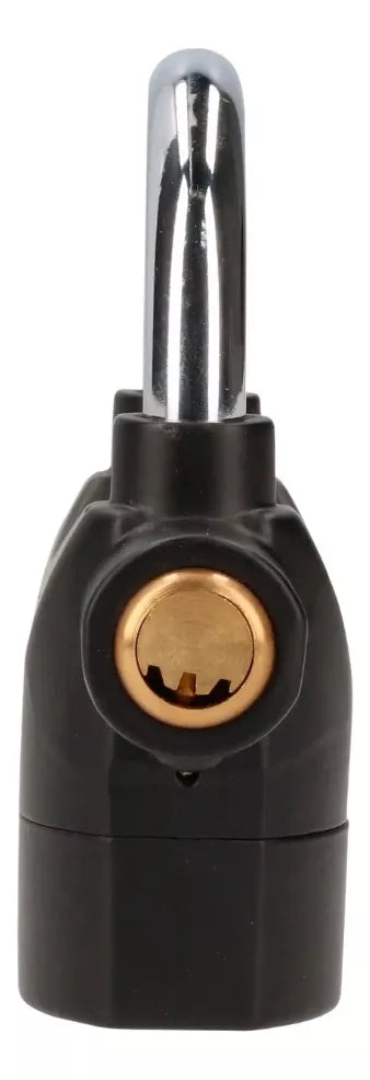 Candado Alarma Lock Doble Cerrojo 70 Mm Negro Llave Puntos