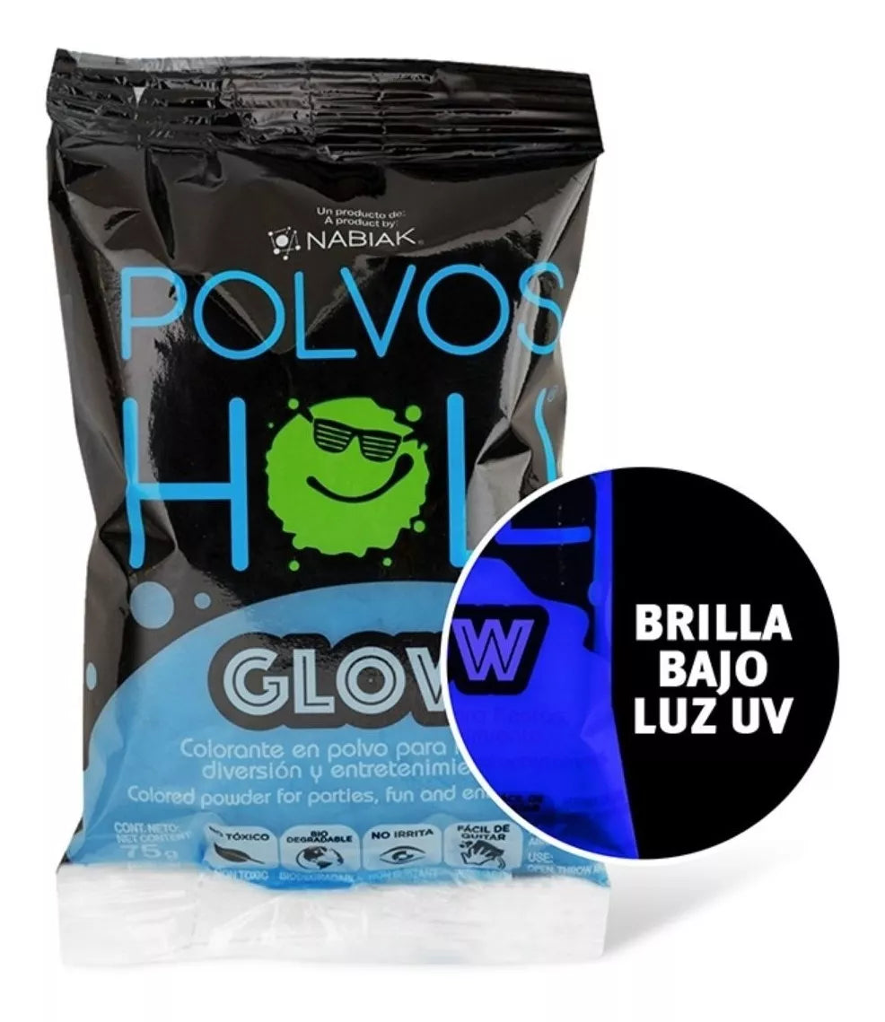 Polvos Holi Glow Original Neón 75gr Paquete De 10 Fiesta