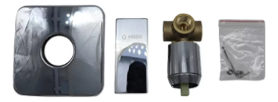 Mezcladora Monomando Cuadrado Meer Cromado Color Plateado