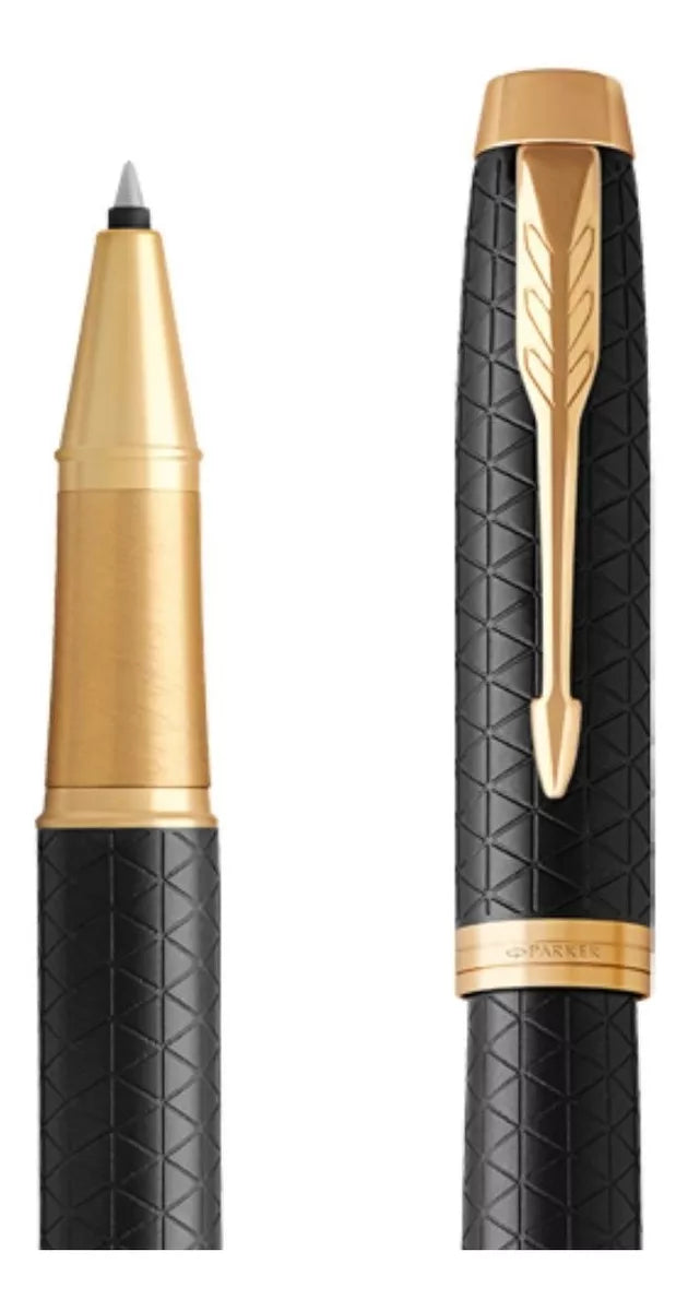 Bolígrafo Rollerball Parker Im Premium Negra Acabados Dorado
