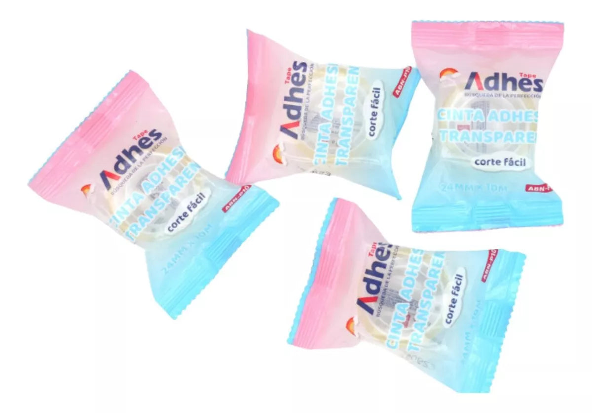 Bolsa 50pzs Cinta Adhesiva Corte Facil Adhes 12mmx10m