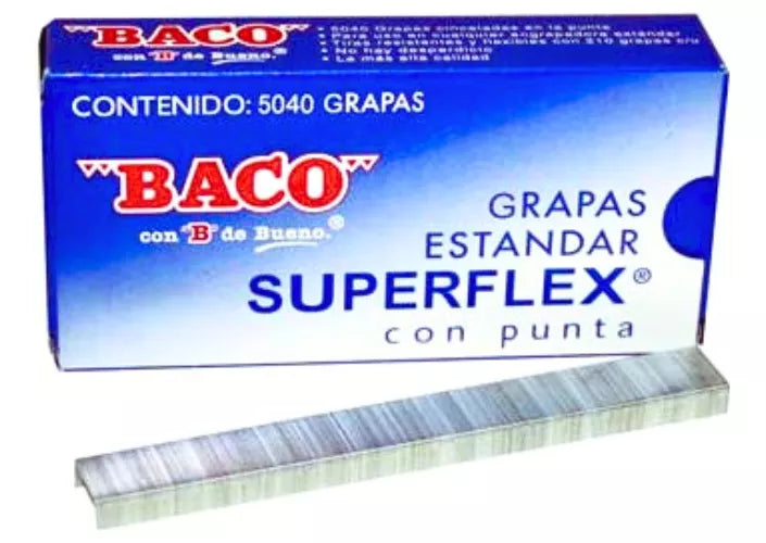 Caja 5040 Grapas Estandar C/punta Baco Superflex Oficina