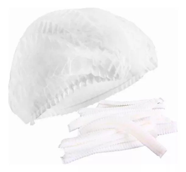 100 Cofia Gorro Plisado Desechable Alyger Elastico Doble