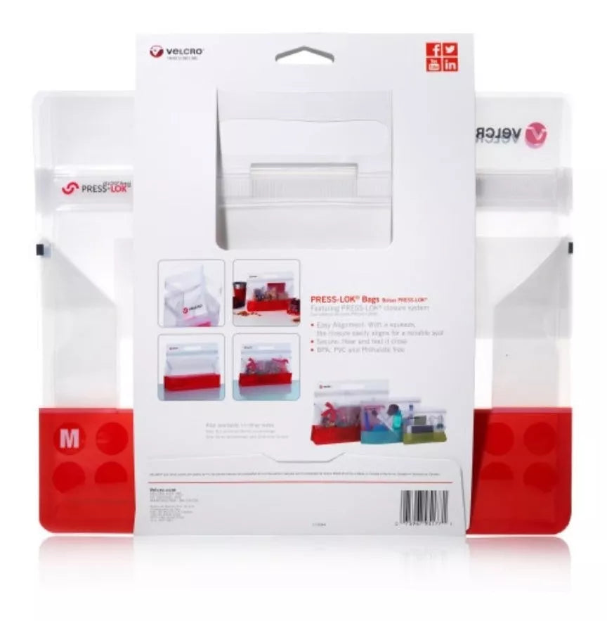 2 Bolsa Plástico Hermética Velcro® Almacena Zip Reusable