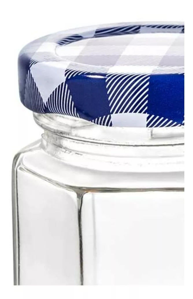 12 Frascos Mini Hexagonal Vidrio Tapa Mantel Almacena 45ml