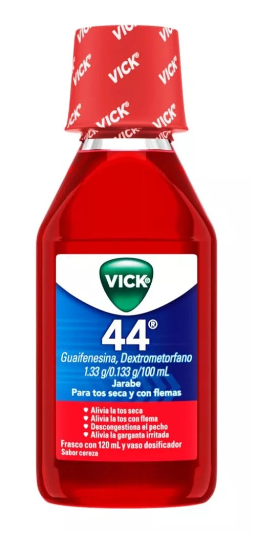 Vick 44 Jarabe Sabor Cereza Frasco 120ml 1.33g/0.133g/100ml