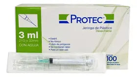 JERINGA PROTEC 3ML 21 G X 32MM CAJA C/100 PZAS