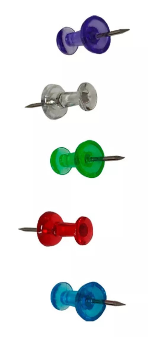 100 Pines Tachuelas Colores Mae Chinchetas Metal Plastico
