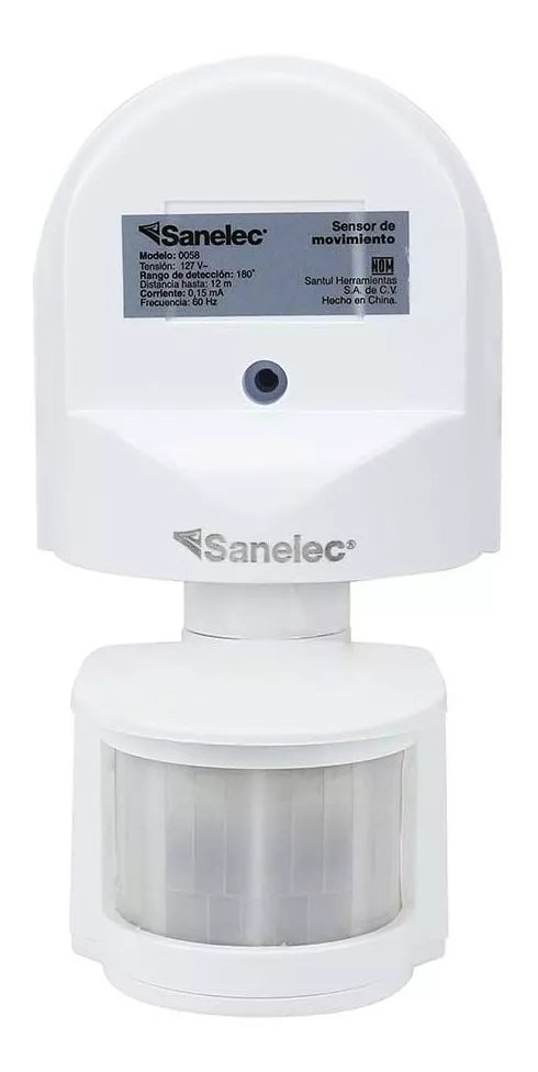 Sensor De Movimiento Sanelec De Pared Ajustable 0058