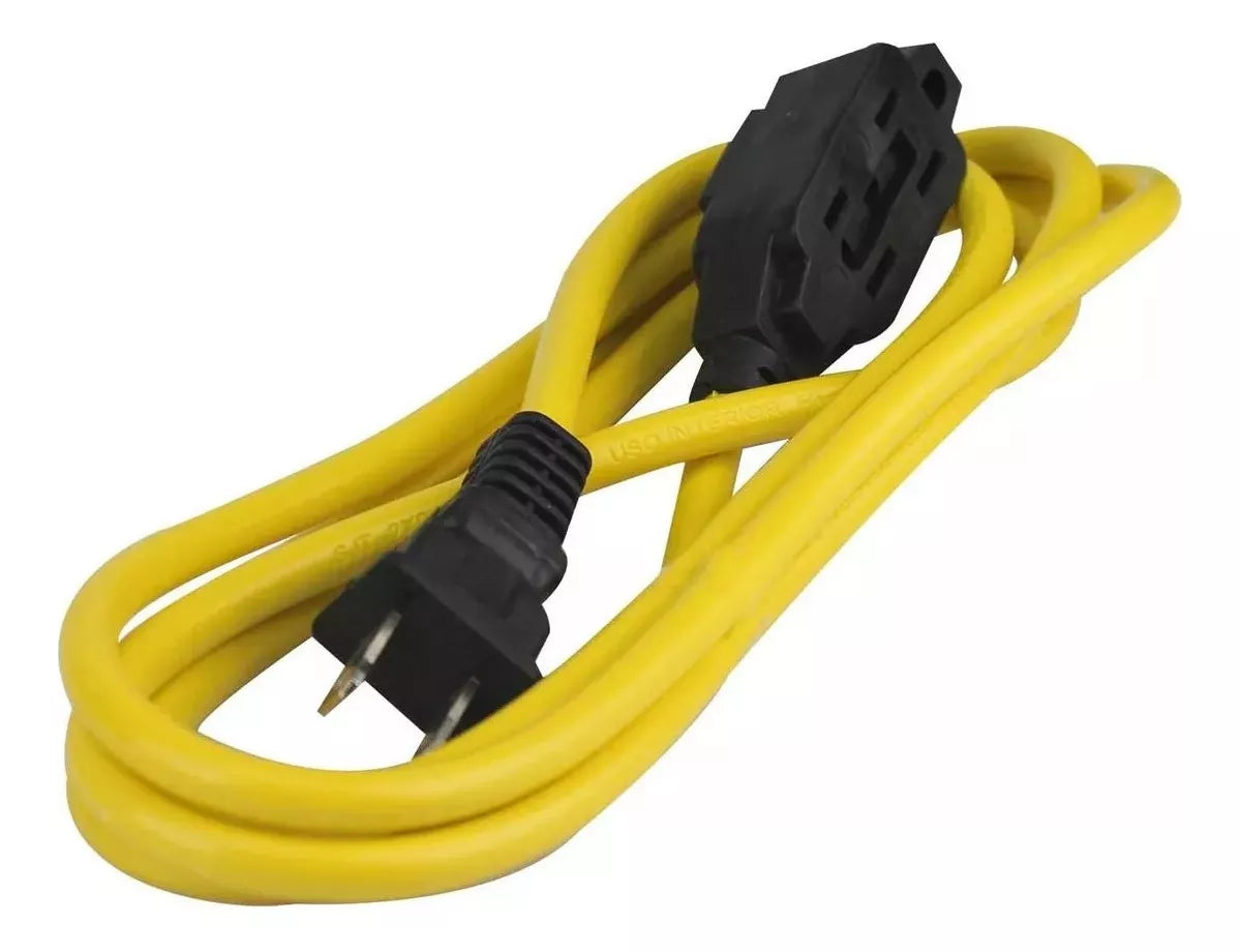 2m Extensión Amarilla 2 Conductores Keer Uso Rudo Calibre 16