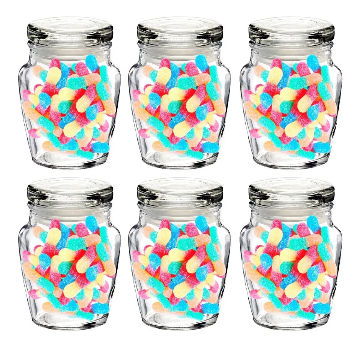 Set 6 Brocalito Vidrio Envase Redondo Regalo Dulcero 200ml