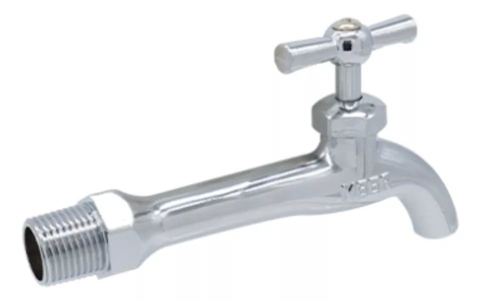 Llave Cromada Cnx Agua Fregadero Chapeton Color Plateado