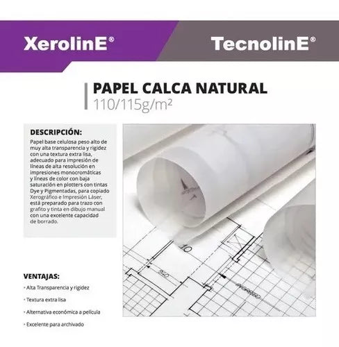 Papel Calca Albanene Natural 110/115gn3 Kronaline Kx558