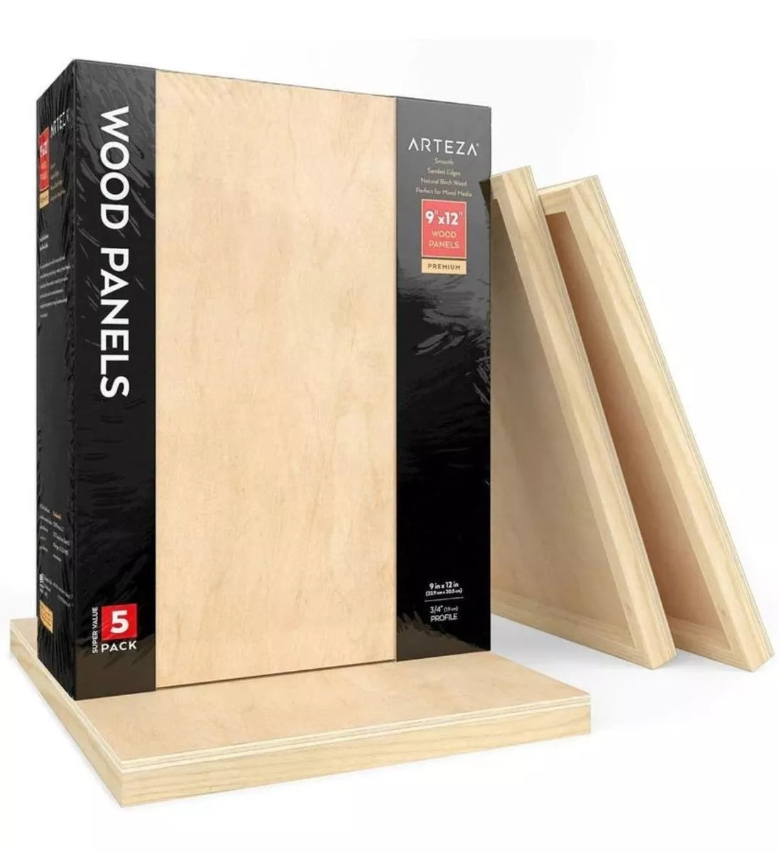 Set 5 Lienzos Madera Canvas Bastidor Pintura 23x30 Arteza