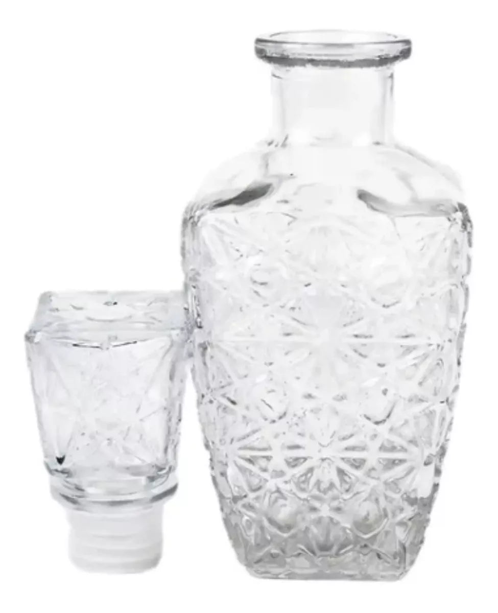 Set 2 Licoreras Vidrio Cristal Diamante Vidrio Resistente 1L
