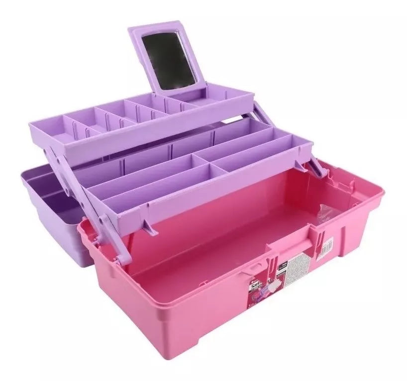 Caja Organizadora Multiusos Vanity Santul 2 Niveles Rosa