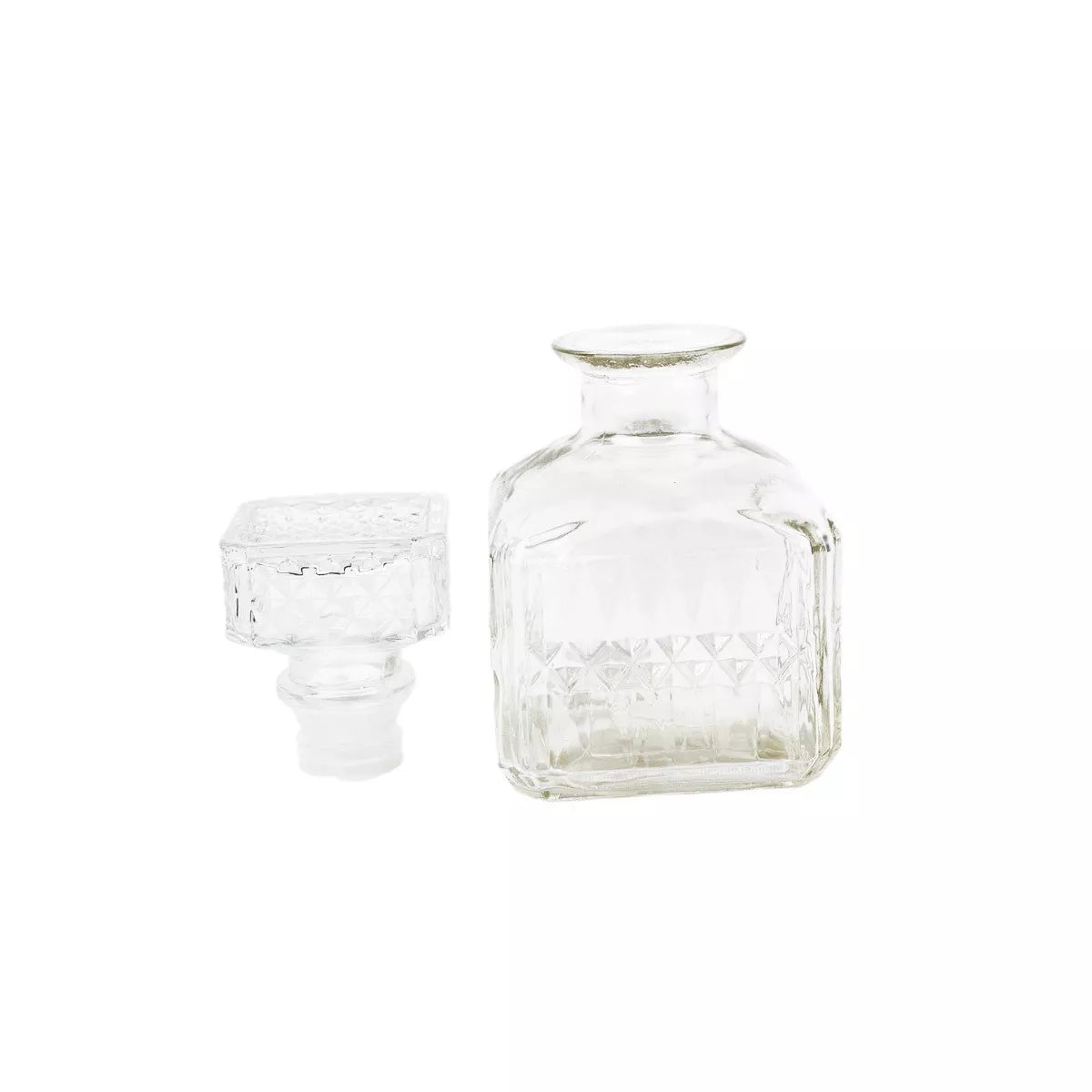 Licorera Cuadrada Grande Rodas 750ml Vidrio Cristal