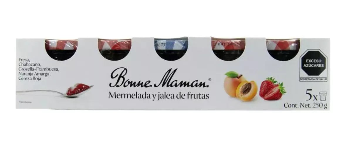 Set Mix Mermeladas Bonne Maman 5x50g Frasco Francia Gourmet