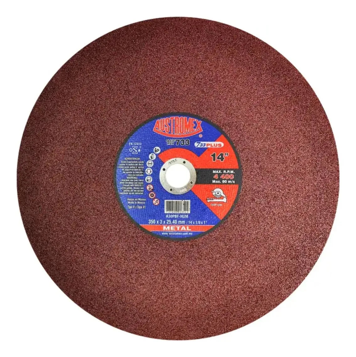 25pzs Disco Abrasivo Corte Metal Austromex 733 14 PuLG Color Vino