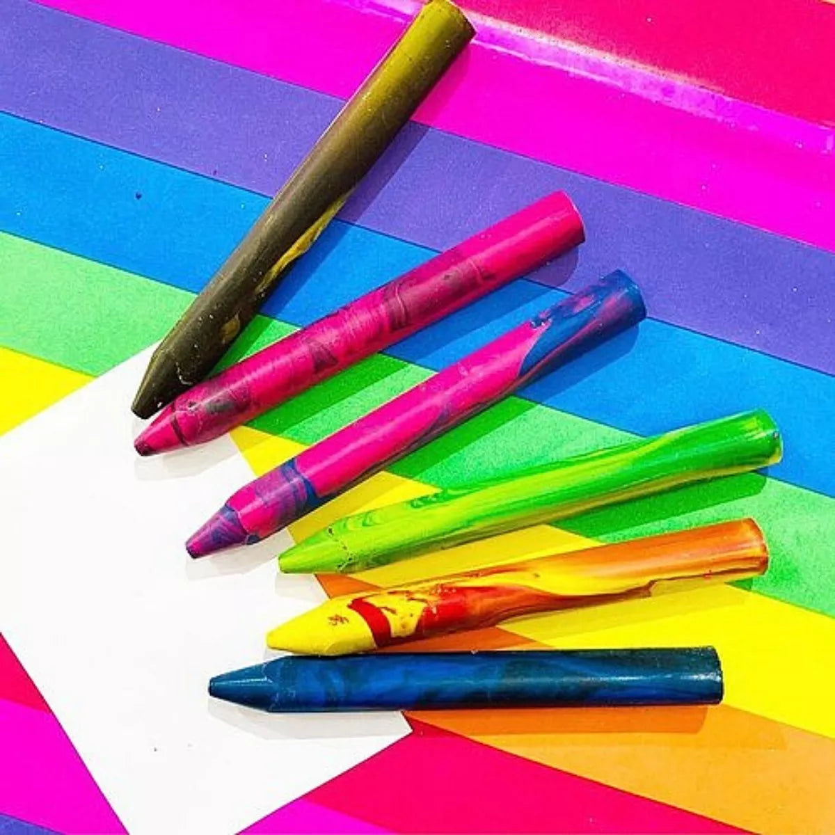 6 Crayon Jumbo Cera Color Mix Pelikan Escolar Niños Dibujo