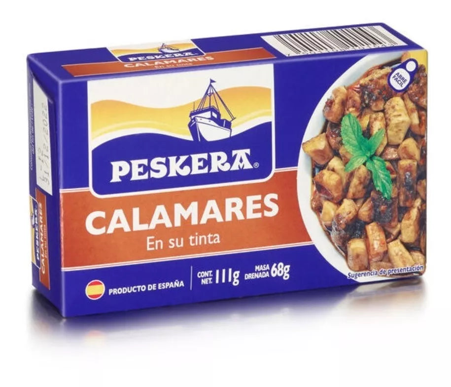 Calamares En Su Tinta Mariscos Gourmet Lata 111g