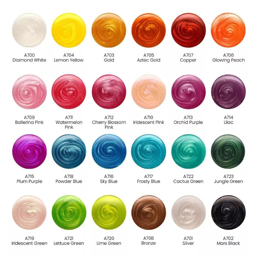 24 Pinturas De Acuarela Metalicas Arteza