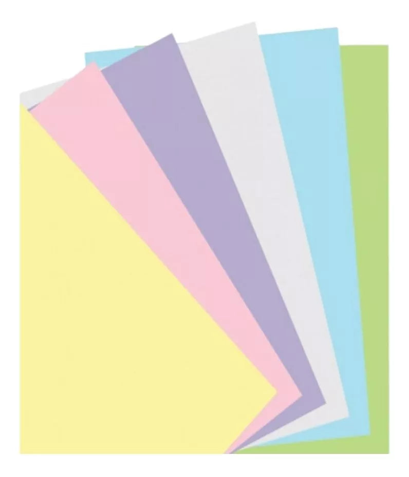 100 Hojas Color Pastel Arcoiris Eurocolors Tamaño Carta