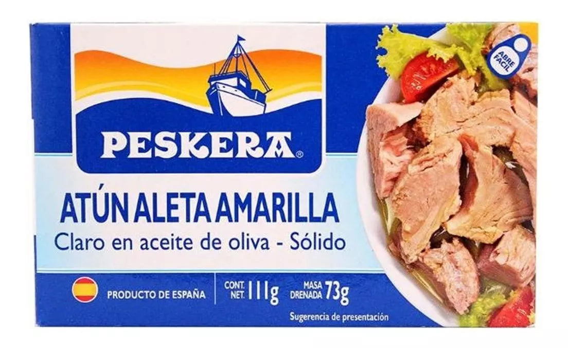 Atún Aleta Amarilla Aceite Oliva Peskera Premium Lata 111g