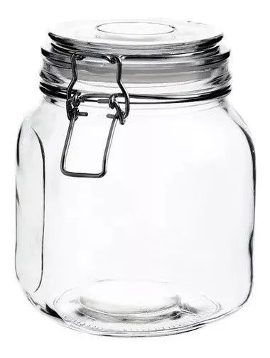 6 Frascos Hermetico Vidrio Contenedor Almacena Tapa Clip 1 L