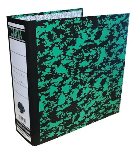 Carpeta Registrador Lefort Tamaño Carta Verde Marmoleado
