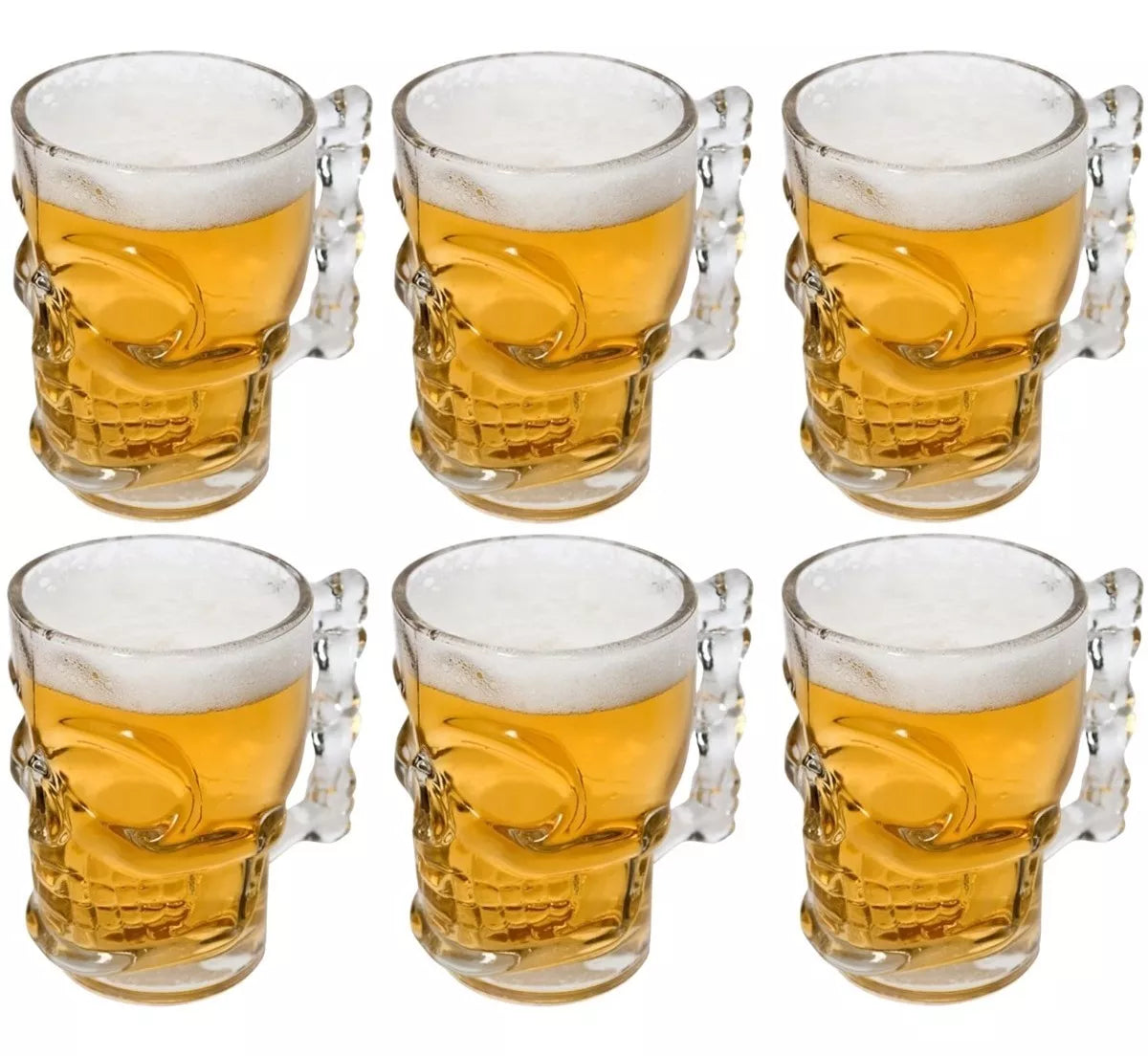 Set 6 Tarro Calavera Craneo Cervecero Michelada Grande 540ml