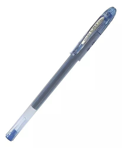 12 Pz Boligrafo Super Gel Pilot Punto Fino 0.7mm Azul