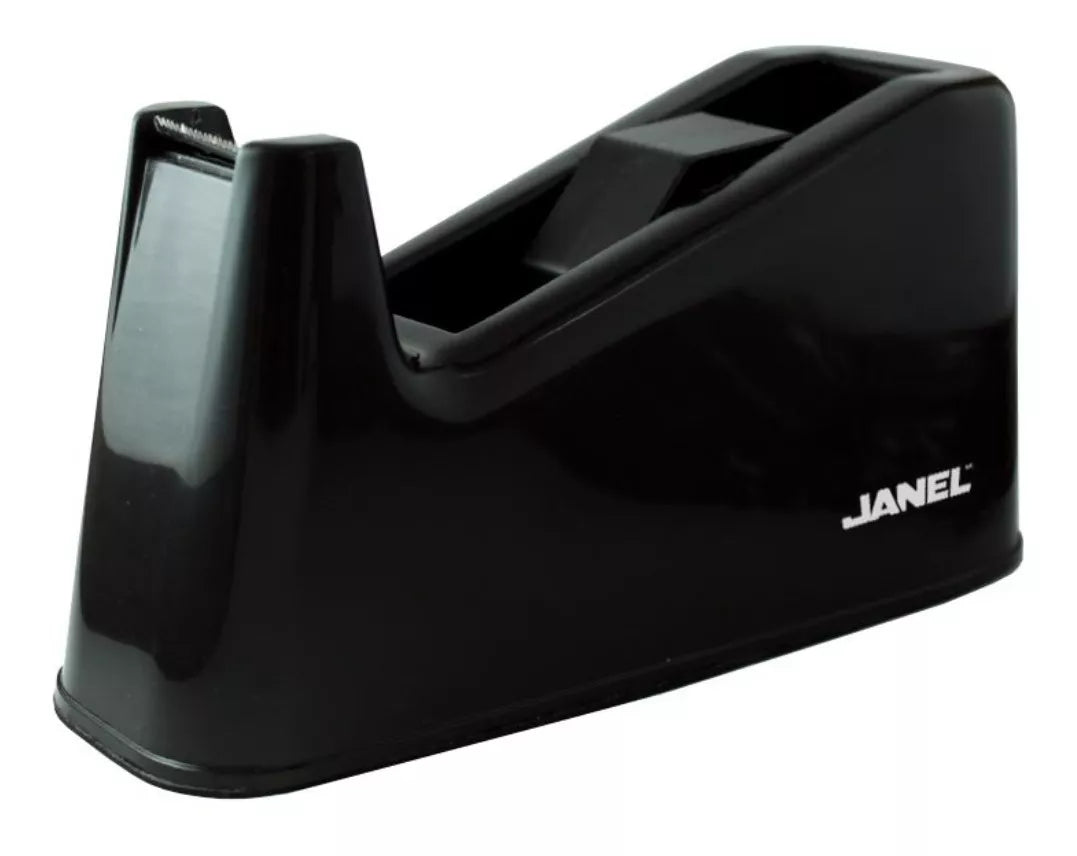 Despachador Cinta Adhesiva Janel Plastico Negro 65m
