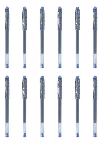 12 Pz Boligrafo Super Gel Pilot Punto Fino 0.7mm Azul