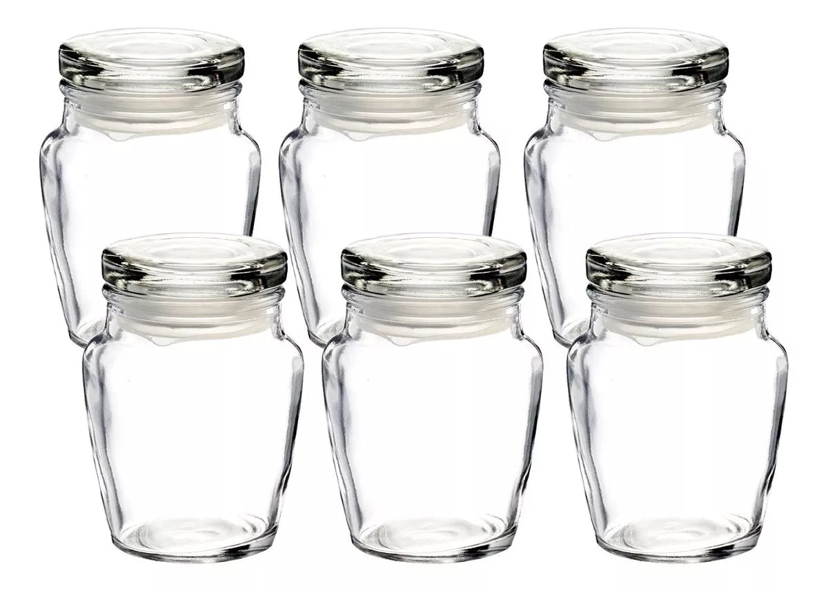 Set 6 Brocalito Vidrio Envase Redondo Regalo Dulcero 200ml
