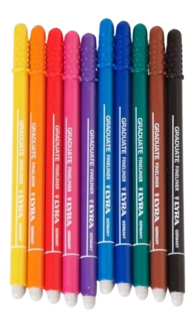 Plumón Rotulador Lyra Graduate Fineliner Marcadores Set 10 Piezas