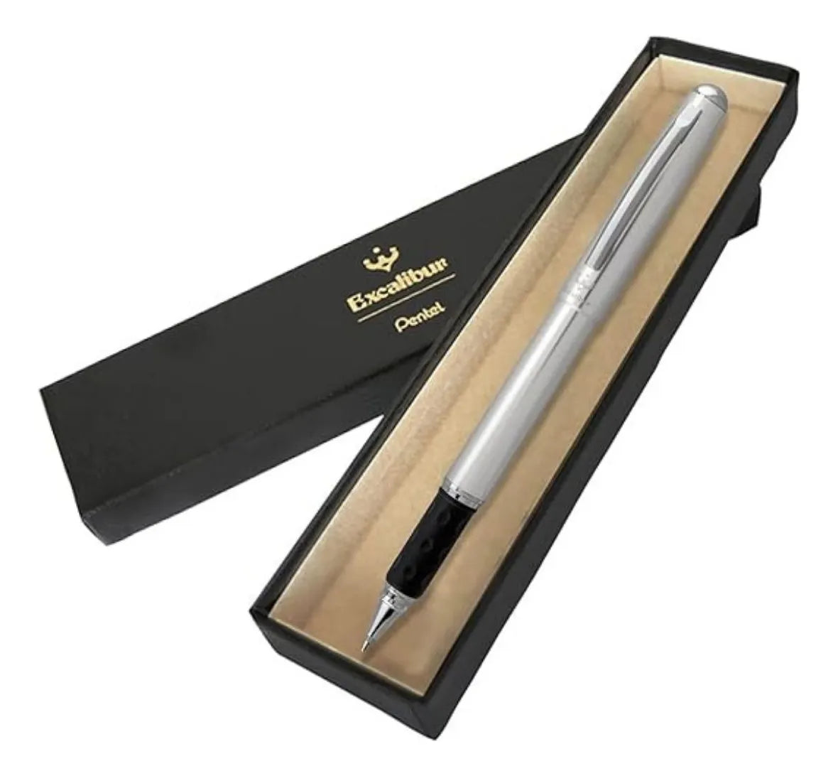 Boligrafo Color Plata Tinta Gel Negra Pentel Excalibur