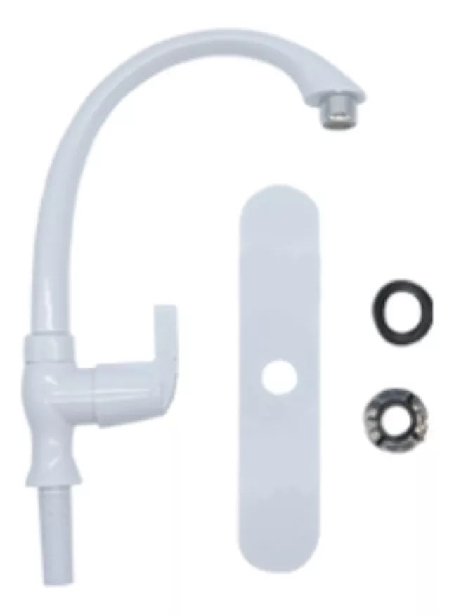 Mezcladora Monomando Meer Llave Fregadero Color Blanco