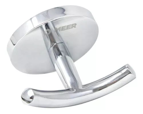 Gancho Doble Para Toalla Cromado Baño Toallero Accesorios Color Plateado