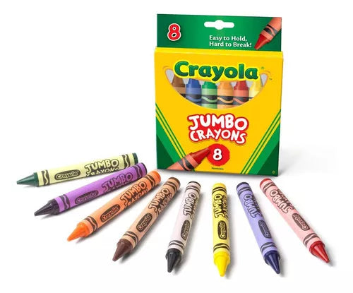 8 Crayones Jumbo Crayola Redondos Escolares Dibujo Colorear