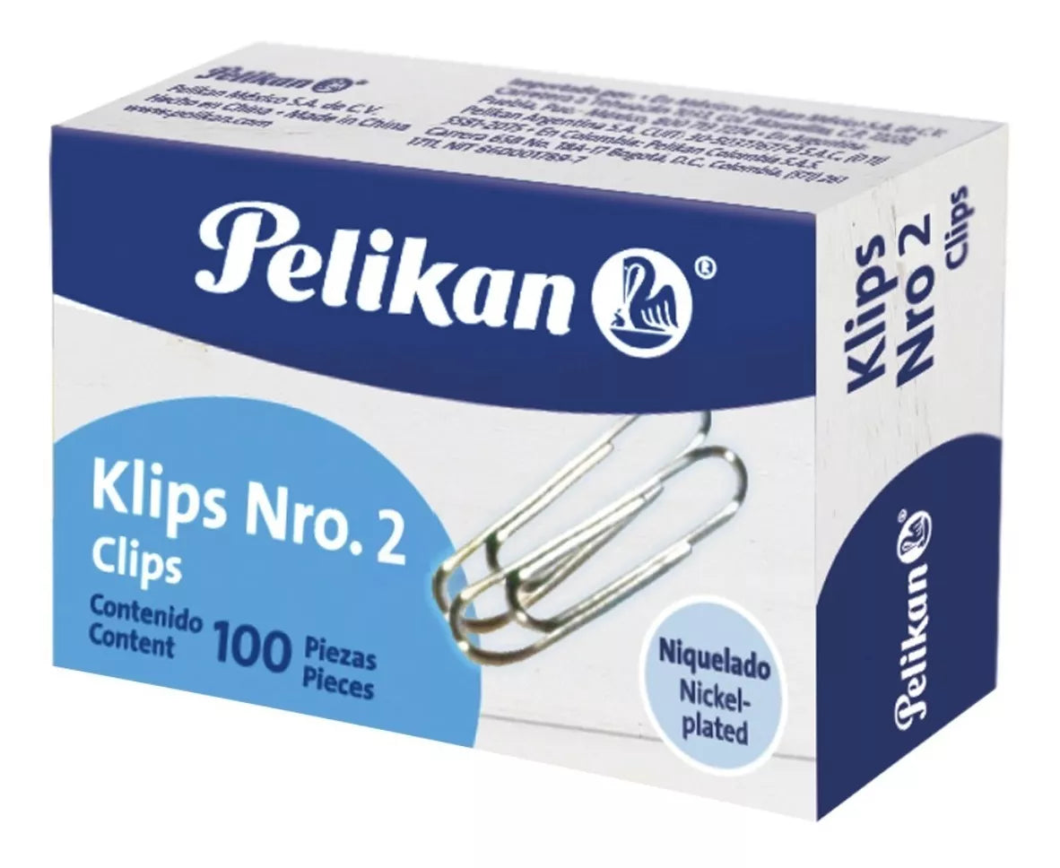 Clips de Acero Redondo Pelikan 100 Piezas Escoger Tamaño