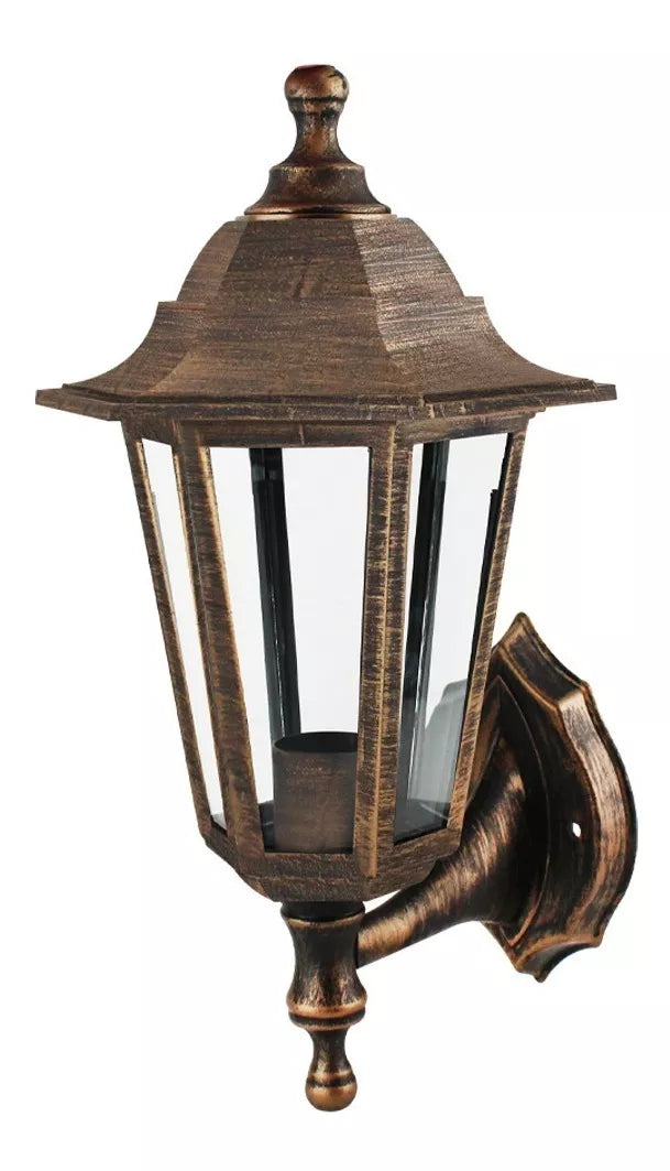 Farol Pared Estilo Colonial Color Cobre Sanelec Exteriores