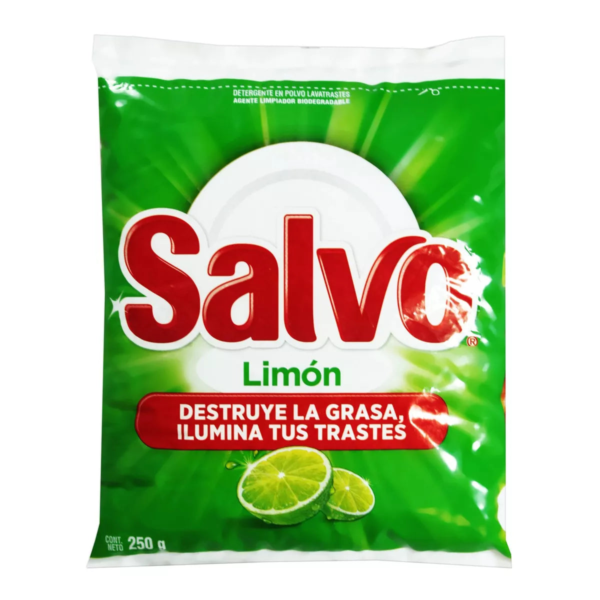 Lavatrastes Jabon En Polvo Salvo Limón 250 G destruye Grasa