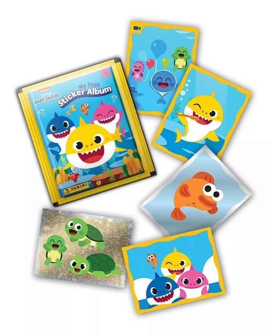 Baby Shark Album + 4 Sobres Panini Estampas Coleccionables