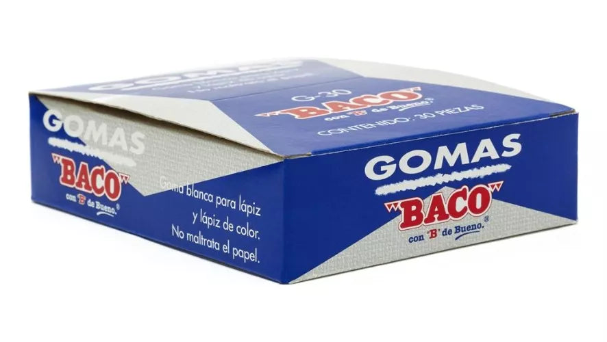 60 Gomas Blanca Plástica Baco Borrador Escolar Lápiz G60